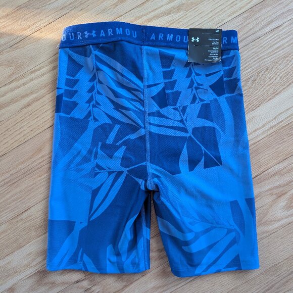 NEW Under Armour HeatGear Printed Compression Shorts Women's Medium nwt purple - Picture 4 of 12